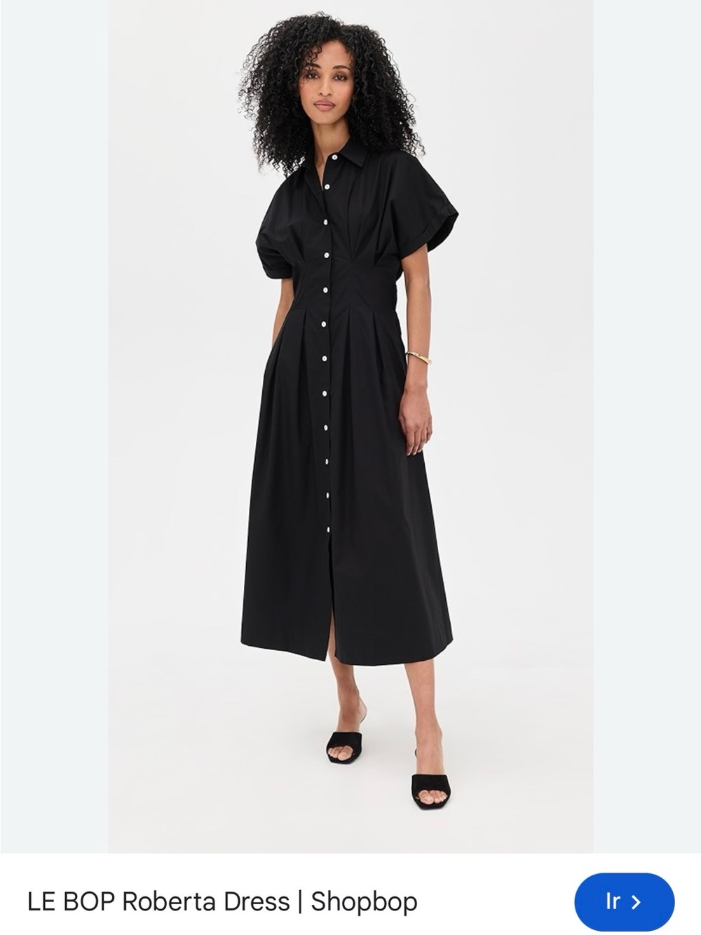 Roberta Black Midi Shirt Dress